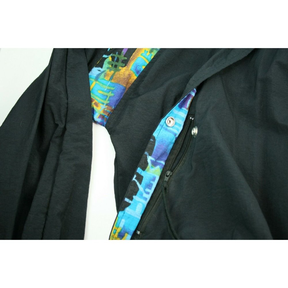 Tower Bay Jacket Vintage Mens Sz 2XL Windbreaker Black Blue 100% Nylon - Picture 9 of 9